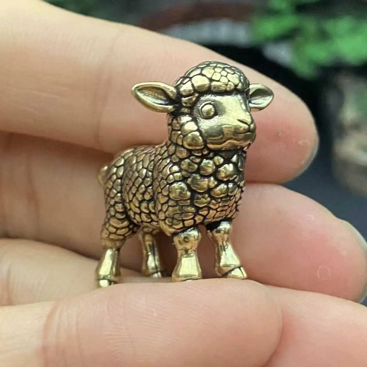 Vintage Brass Sheep Statue Small Bronze Animal Figurine, Desktop Car Office Home Decor Ornament, Christmas Gift for Sheep Lovers