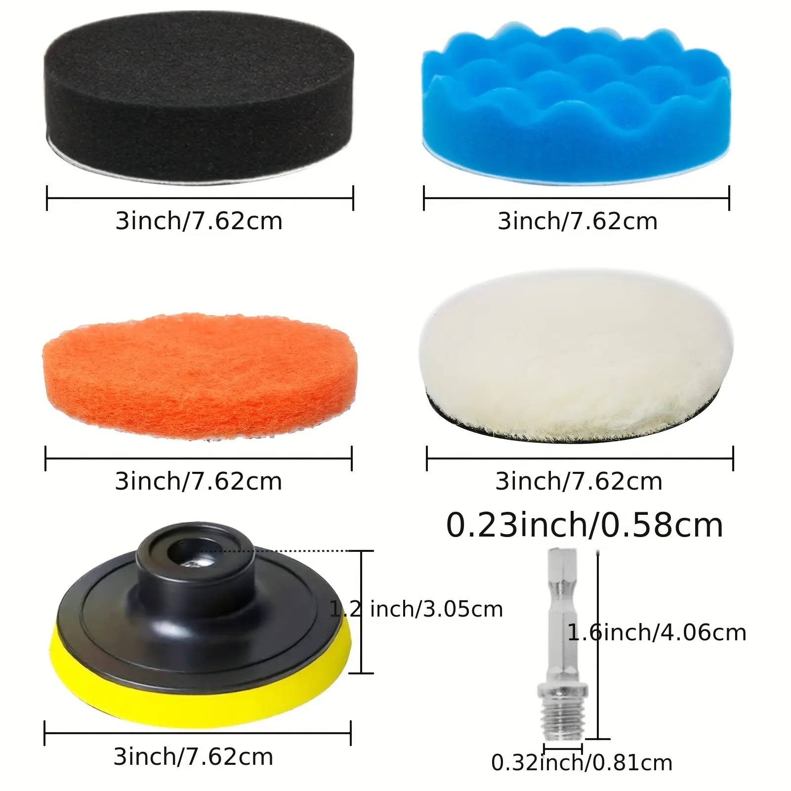 39pcs Multi-Color Foam Buffing Pads - Assorted Sponge Kit for Car Detailing, Headlight Restoration, and Polishing - Ideal for DIY and Professional Use, Detailing Supplies | Versatile Buffing Pads | Durable Foam Pads, Car Detailing Supplies