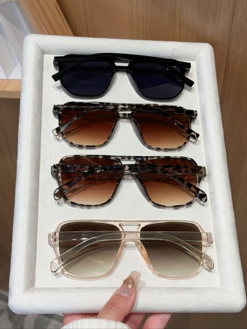 4-Pack Unisex Y2K Fashionable Aviator Sunglasses | Stylish Casual Sunglasses for Daily Use, Outdoor Activities & Screen Light Protection, Durable Women's Oversized Cat Eye Glasses