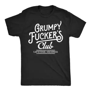 Mens Funny T Shirts Grumpy F*ckers Club Sarcastic Graphic Novelty Tee For Men Mens Funny T Shirts Cool Vintage Fashion T-Shirt  Classic Menswear Funny offensive Short Sleeve Novelty Tees for Guys Black - clothing