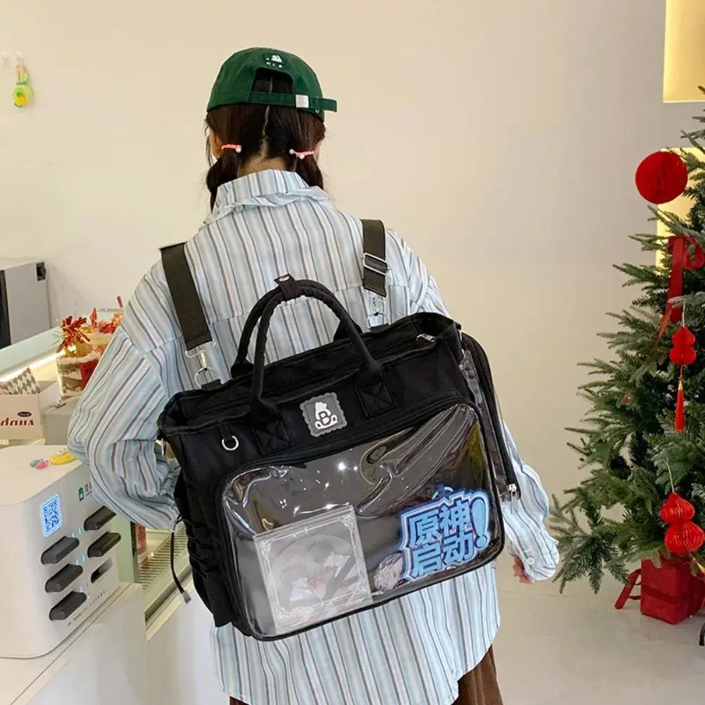Fashionable Square Female Backpack Transparent Multifunctional Shoulders Bag Large Capacity Daily Outing Tote Handbag Сумка 2026