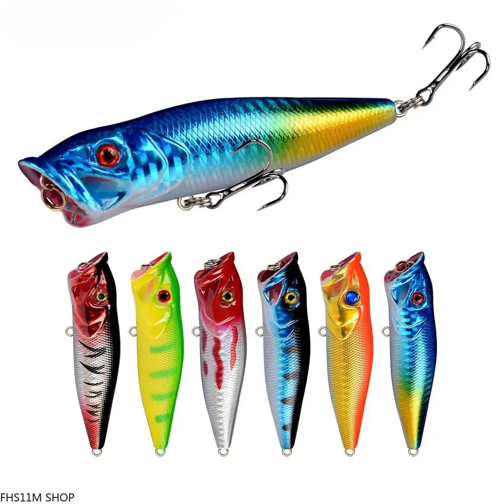 Topwater Floating Hard Popper Fishing Lures Kit - High Visibility, Splashing Action Artificial Lures for Freshwater, Saltwater Angling Supplies