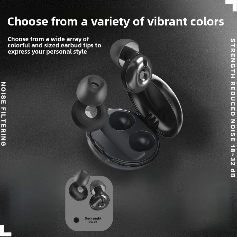 3-Level Adjustable Noise Protection Earplugs with Built-In Music Functionality, Noise-Reducing for Sleep, Outdoor Use