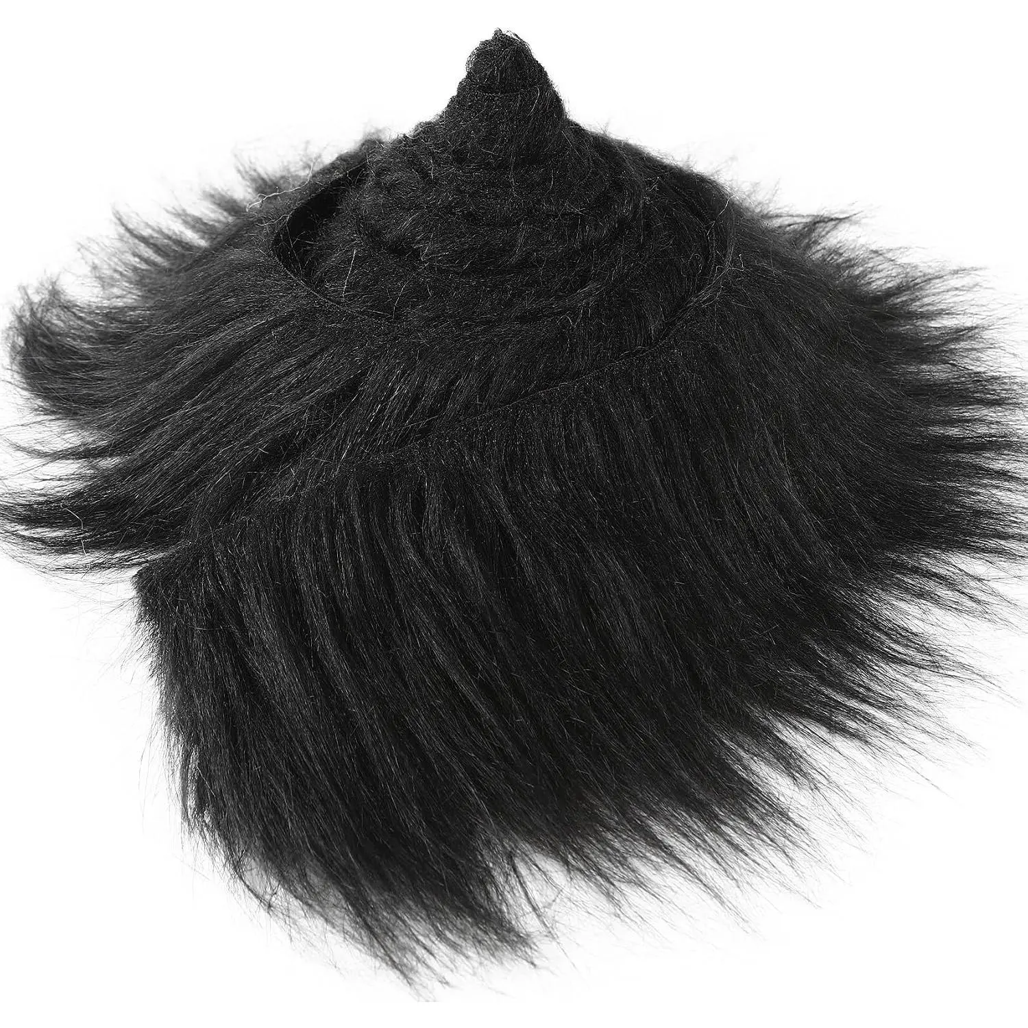Black Faux  Fabric, 2 x 118 inches Christmas  Fuzzy Craft   Shaggy Plush Patch for Sewing DIY Winter Costume  Beard Miniature Dolls Rugs Mats  Boxes Halloween Decorations