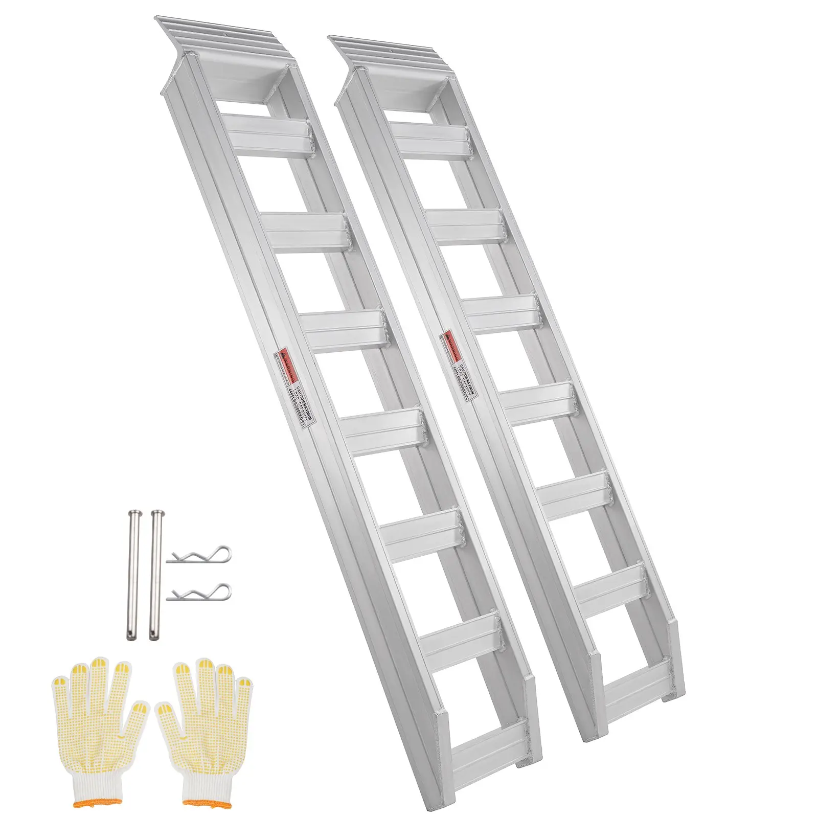 【DealsForYouDays】VEVOR Aluminum Ramps, 6800 lbs, Heavy-duty Ramps with Top Hook Attaching End, Universal Loading Ramp for Motorcycle, Tractor, ATV/UTV, Trucks, Lawn Mower, 72"Lx 15"W, 2Pcs