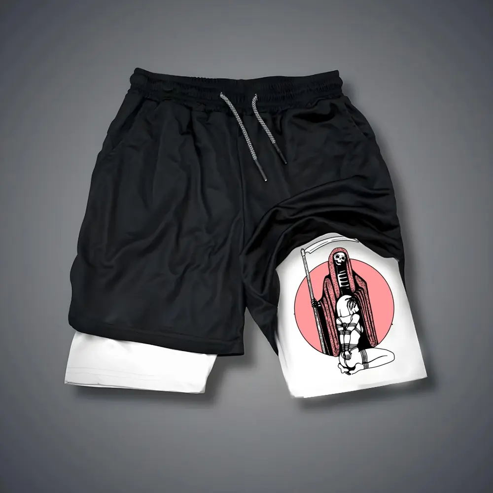 Double-Layer Sports Shorts Graphic Shorts Black Shorts Camo Shorts Streetwear Shorts Men Outfits Men Short Shorts Vacation Outfits Shorts