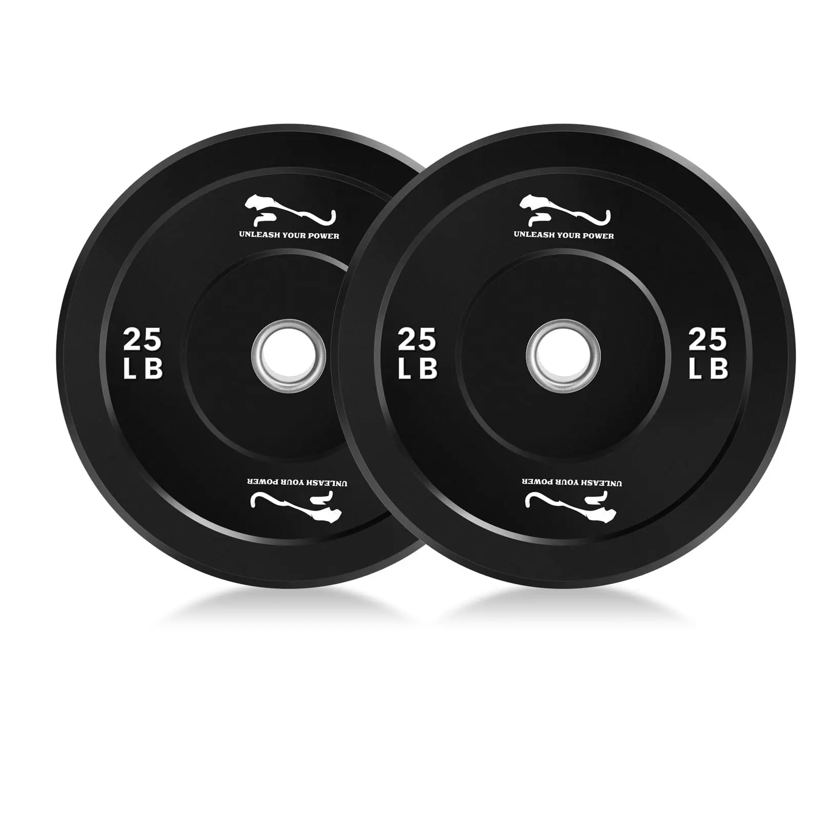 GARVEE 25lbs Rubber Bumper Plates - 2 Sets of Standard Unisex Functional Weight Plates with Steel Insert, Universal Fit for Weightlifting & Strength Training, Multiple Weights Available