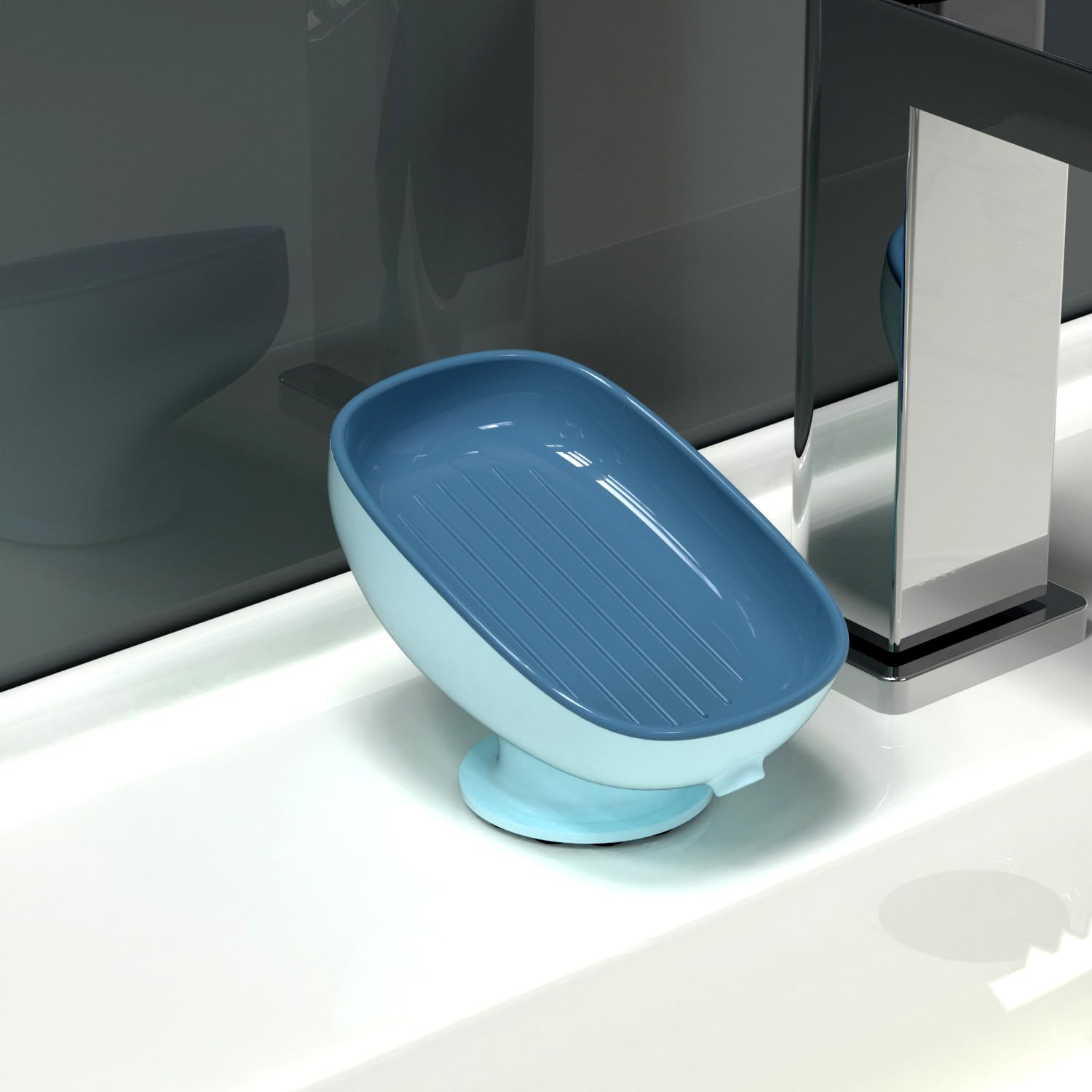 Soap Holder Self Draining for Sink Soap Holder Suction Cup Bar Soap Holder for Kitchen Bathtub