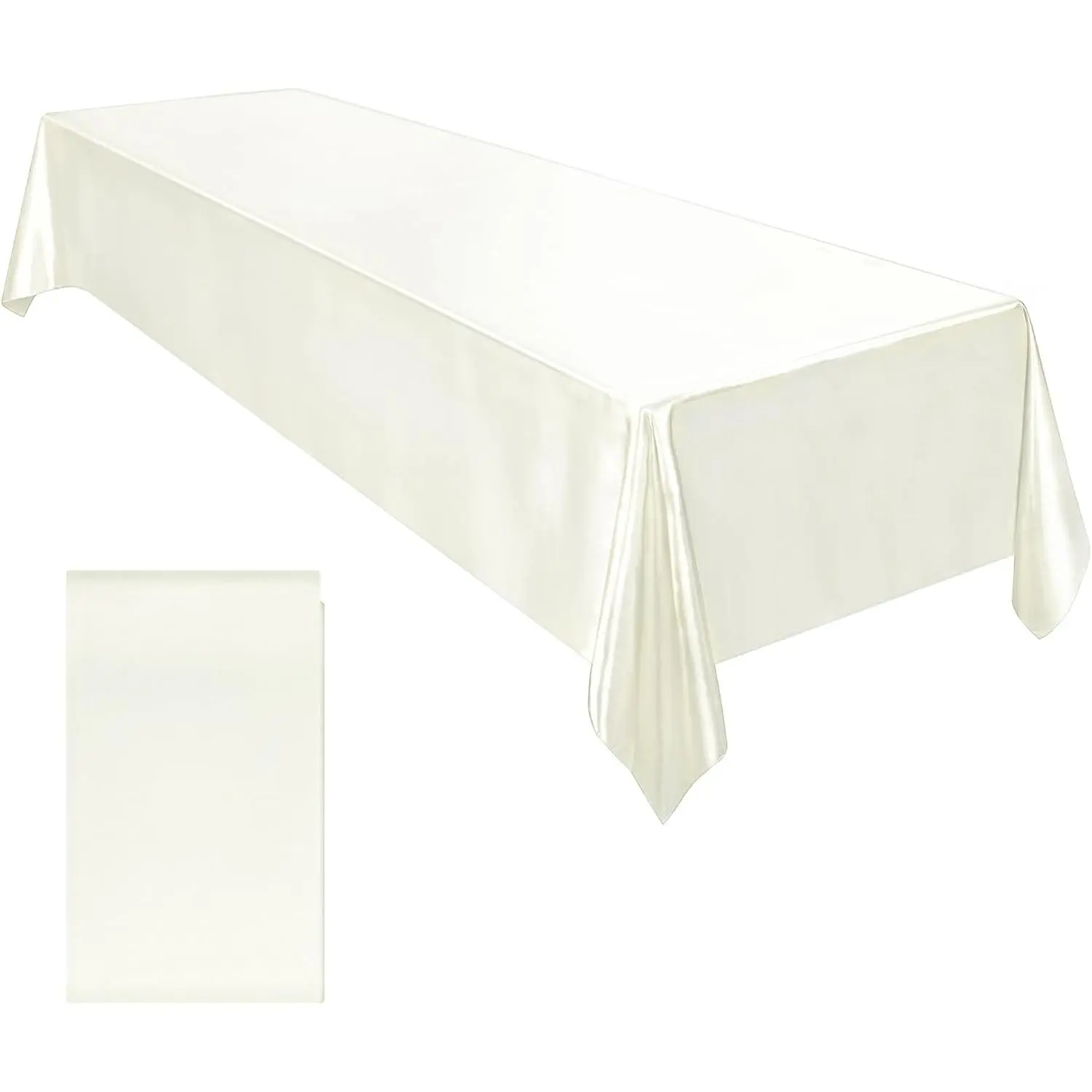 Satin Party Tablecloth Table Cover 58 x 102 Inches Wedding Rectangle Bright Silk Tablecloth Table Cover Smooth Fabric Tables Decor for Wedding Banquet Decoration,
