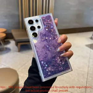 Iridescent Glitter Liquid Quicksand Phone Case Perfect Gift for Valentines Day Birthday Winter Suitable for Yourself Friends Girlfriend Boyfriend Compatible with Samsung Galaxy A14 A15 A16 A17 A24 A25 A26 A34 A35 A36 A52 A53 A54 A55 A56 S22 S23 S24 S25 S2