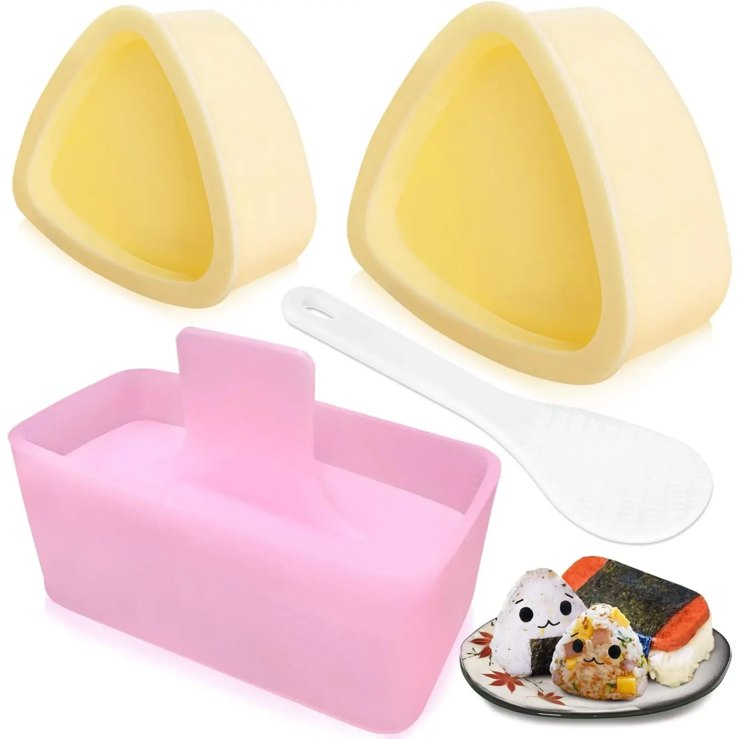 Onigiri Mold, 3 Pack Musubi Press Maker Triangle Rice Ball Mold Maker for  Lunch Bento and  DIY
