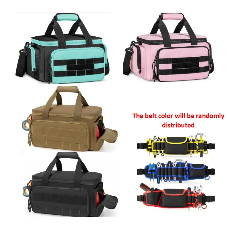 14 inch multi pocket tool handbag with anti friction bottom tool storage and storage bag, available in four colors Tool Bags