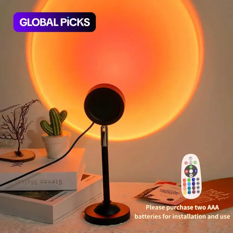 RGB Color-Changing LED Projector Night Light with Remote Control, Dimmable Feature, RGB Light Effect, Ambient Room Light for Bedroom, Living Room and Home Decor, Adjustable RGB Lighting
