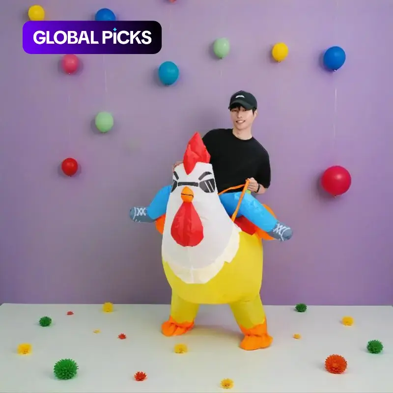 Inflatable Chicken Riding Costume Set, Perfect for Halloween Parties & Events, Funny Inflatable Hen, Festival Design