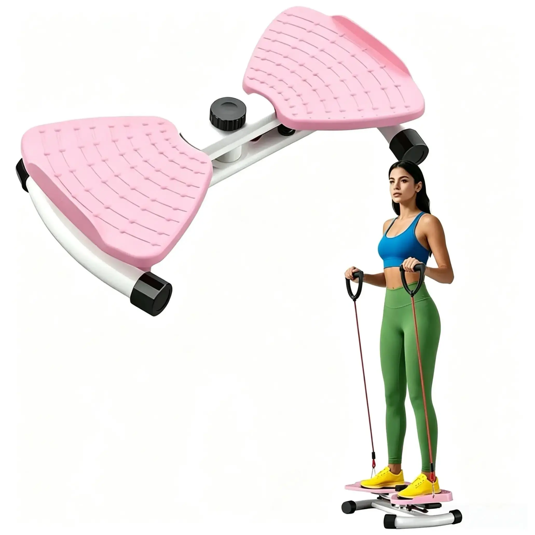 Unisex Smooth Anti-Skid Waist Twister Board with Adjustable Resistance Bands, Home Gym Equipment for Core Training Twist Motion Workouts, Whole Body Workout, Fitness Exercise Equipment, Core Exercise Tool, Exercise Equipment For Home