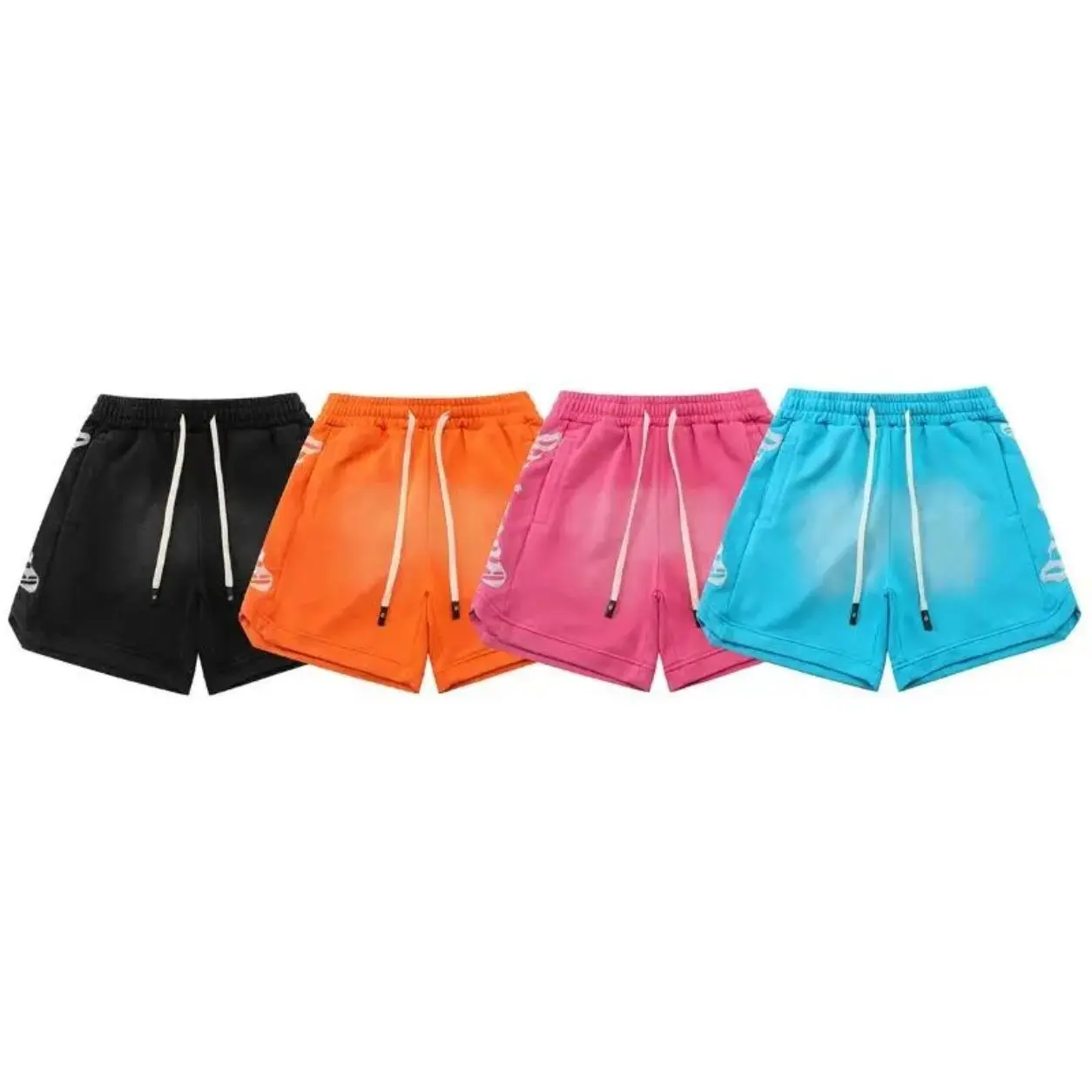 GOD SPEED Men’s Streetwear Shorts – Lightweight Gradient Color Block Cargo Shorts, Elastic Waist Drawstring Athletic Sweat Shorts, Hip Hop Casual Summer Beachwear, Urban Festival Outfit
