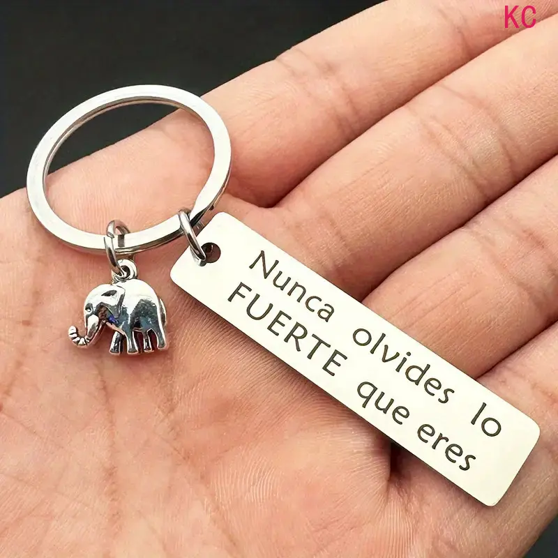Stainless Steel Elephant Themed Keychain, Inspirational Decorative Accessory, Creative Meaningful Shape For Daily Carrying And Gift‑giving Matching