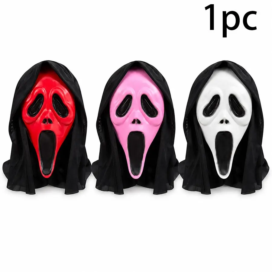 1pc Horror Halloween Mask, Sickening Thrilling Ghost Face Mask, Terror Costume Prop, Suitable for Party Cosplay, Escape Room Game
