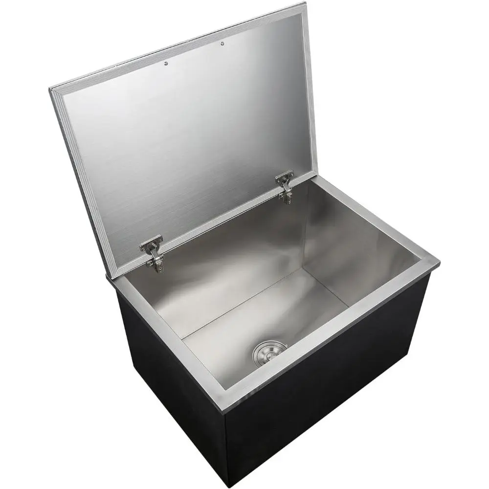 Gaomon 20-Inch Drop-in Stainless Steel Ice Chest, Commercial Grade Insulated Beverage Cooler with Lid, Drain, and Filter for Outdoor Kitchens, Bars