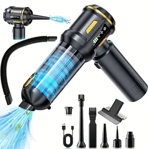17000pa Strong Handheld Vacuum Cleaner Battery, 4-In-1 Lightweight Blower & Vacuum, LED Display and USB Charging, Ideal for Car Home Pet Hair Cleaning