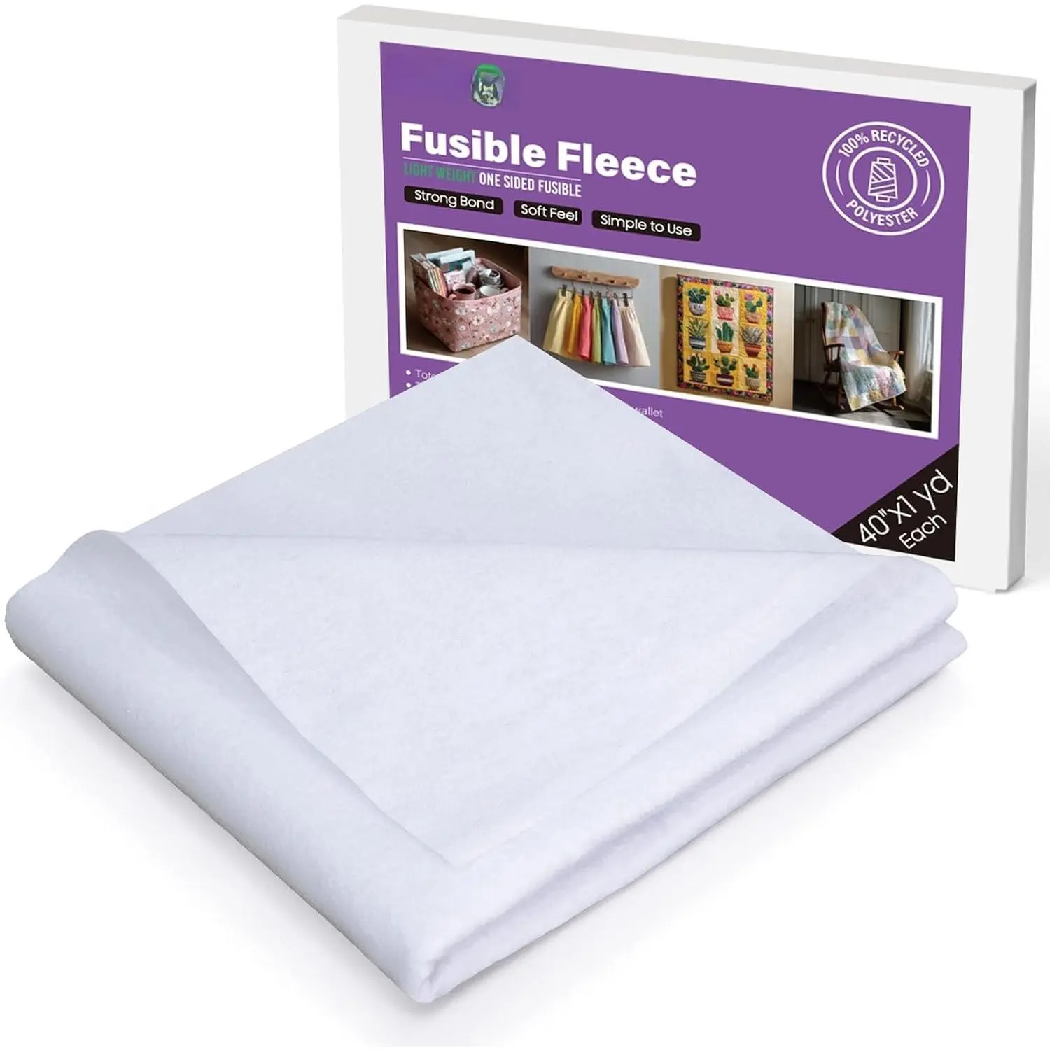 Fusible Fleece Interfacing, 40" x 1 Yards Mediumweight | -Sided Loft Iron  Fusible Fleece White for Sewing, Quilting, Crafting and  Decor