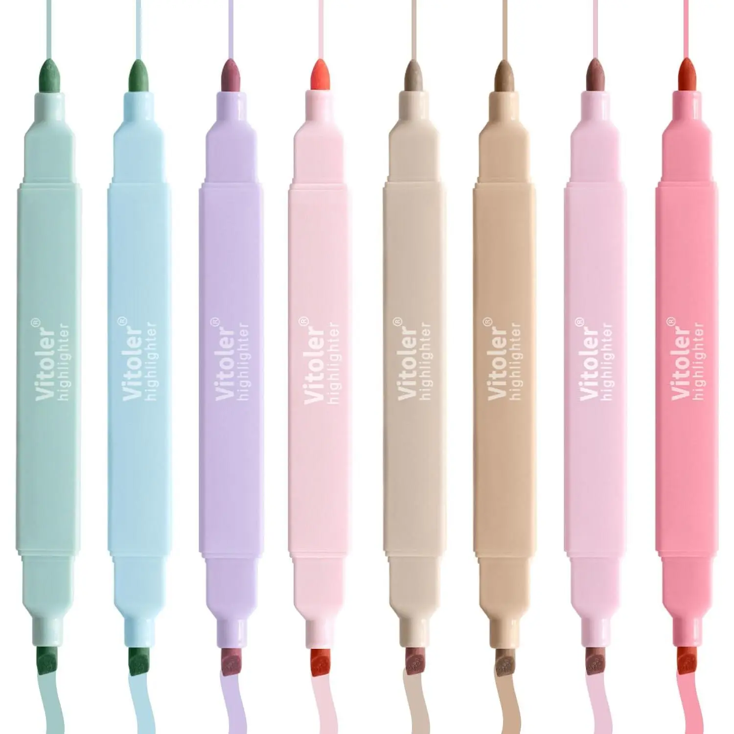 Highlighters, Aesthetic Cute Pastel Highlighters Set, 8 count,  Tip, No Bleed  Highlighter  Colors
