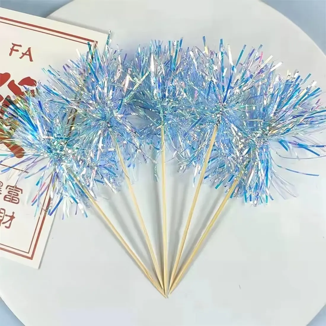 Glitter Birthday Cake Topper 5/20PCS, Colorful Fireworks Tassel Cupcake Toppers for Party Decorations, Sparkle Dessert Table Decor Supplies for Birthday, Wedding, Baby Shower, Anniversary & Celebration