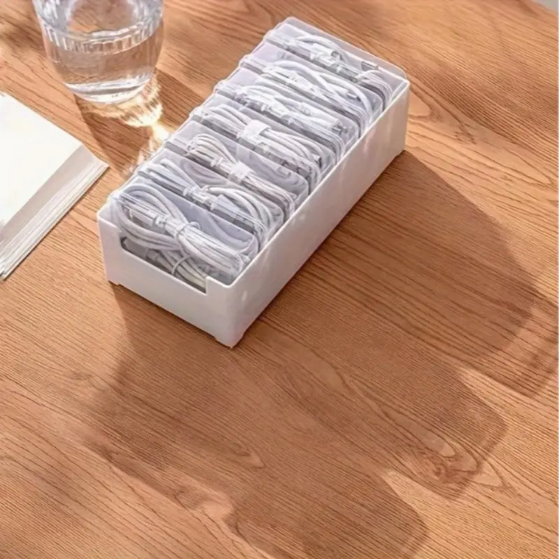 Cable Storage Box, 1 Set Multipurpose Desktop Cable Organizer, Home Organizer for Living Room and Bedroom, Audio and Headphone Storage