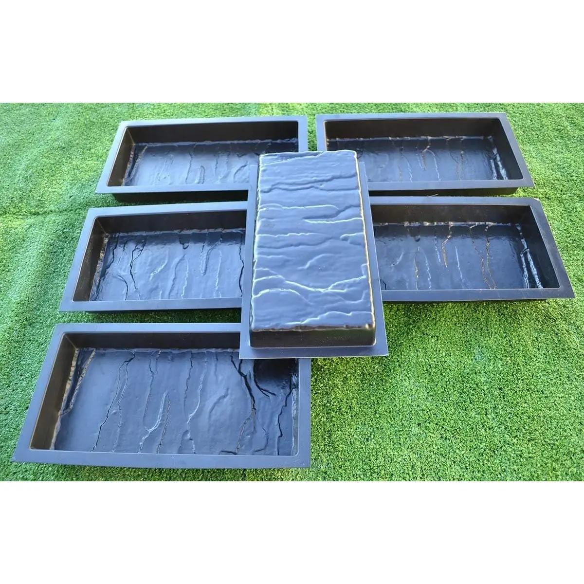 12 Piece Design Concrete Molds for Paving Brick Slab Patio Garden Path Mould