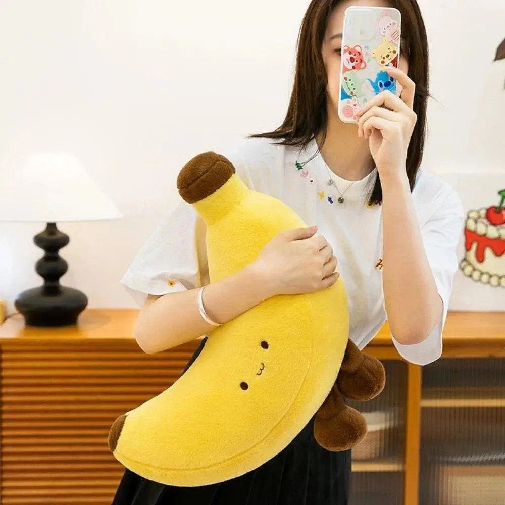 Plush Banana Plush Toys Long Leg Yellow Fruit Banana Plush Pillow Cute Design Simulation Cute Banana Dolls Sofa Pillow