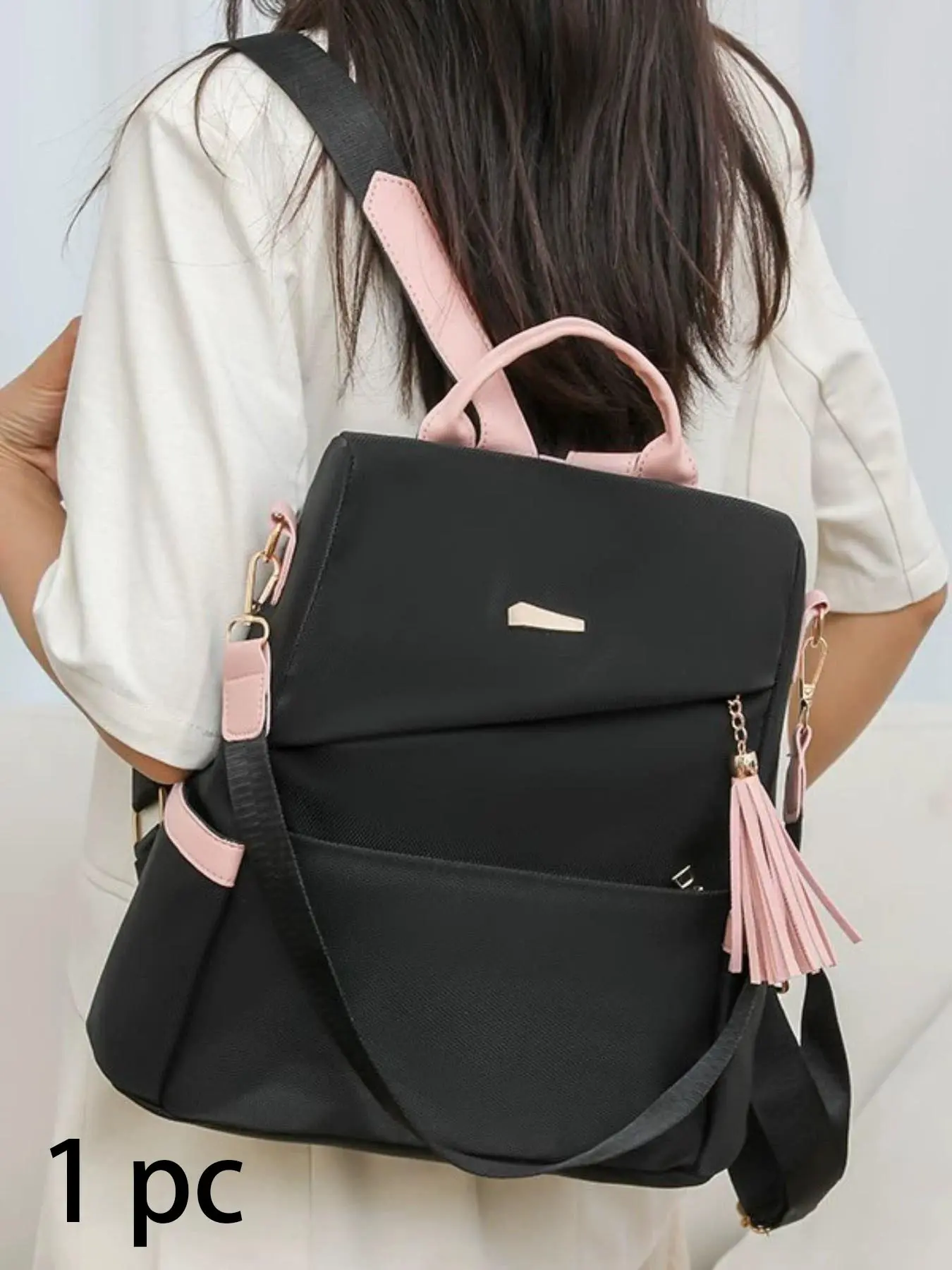 Women's Commuter Backpack with Fringe Decoration, Multifunctional Bag for Daily Use, School, Hiking, Travel, Perfect Gift, Casual Backpack