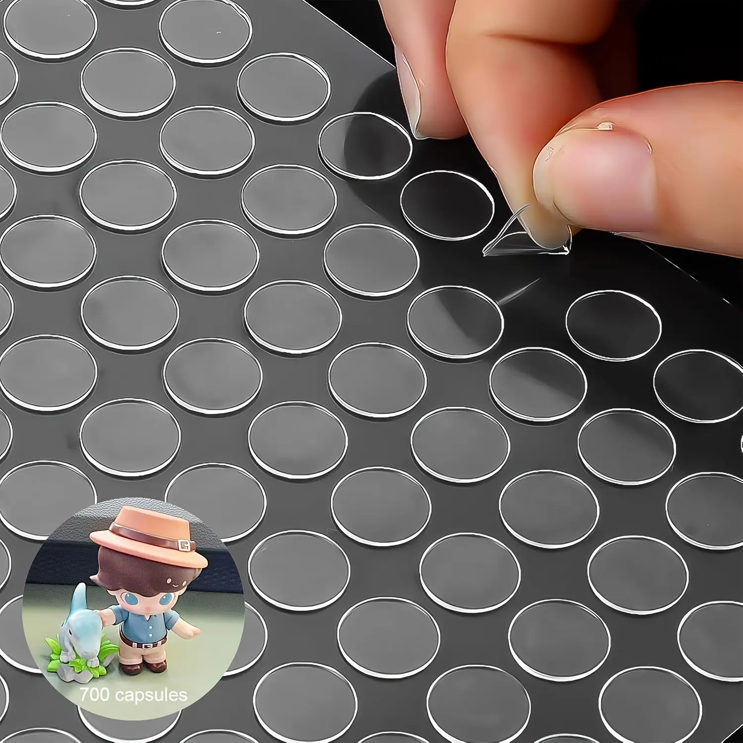 500 Pcs Strong Invisible Double Sided Adhesive Dots, Clear Round Sticky Tack, Removable Transparent Nano Glue Dots, Multipurpose Sticky Gel Pads for Photos Posters Office Home Use, Balloons Decor for Holiday Party