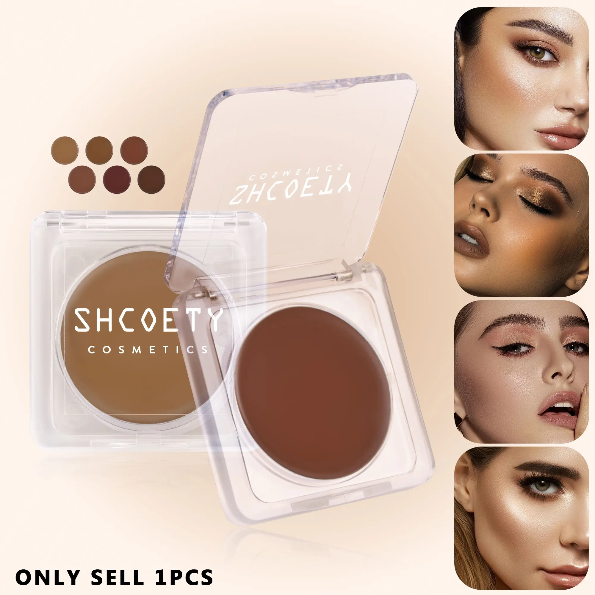 Cream Contour Makeup, 6 Shades Blendable Contouring Cream, Moisturizing Smooth Sculpting Face Cream, Natural Shadow Bronzer for Light Medium Deep Skin Tones, Facial Contouring Makeup