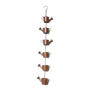 Classic Style Metal Watering Can, Rain Chain Decoration, Ceiling Mounted Rain Bell Sculpture, Outdoor Art Iron Craft, Garden Wall Decor