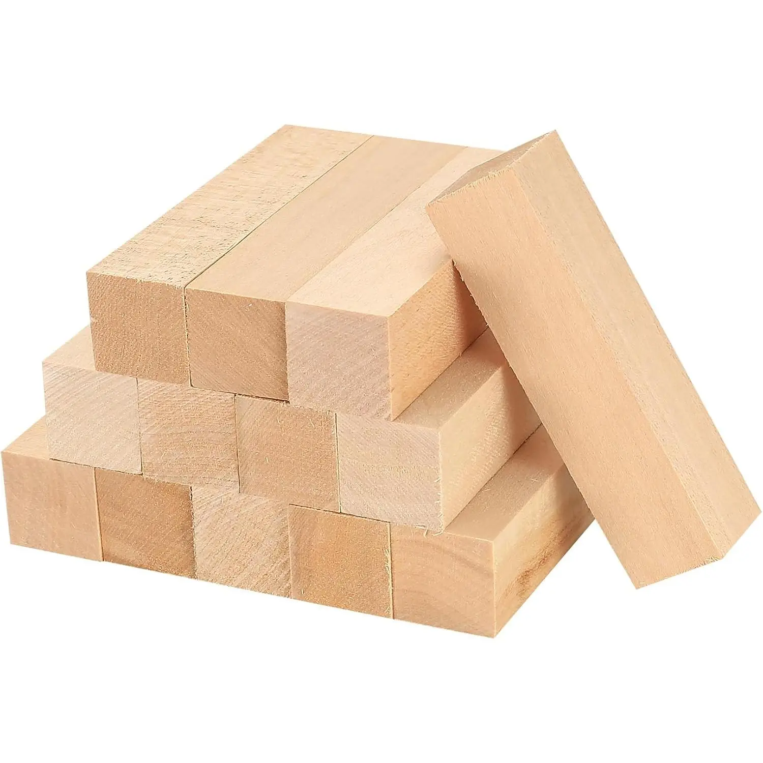 13 count Unfinished Wooden Blocks for Crafts, Basswood Carving Blocks, Basswood for  Carving Blocks, Bass  for DIY Crafting Whittling for Adults Beginner Experts - 3.9x1x1