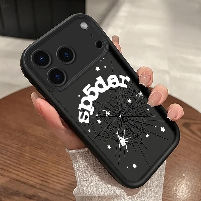 Edgy Dark Spider Web Phone Case for iPhone X 11 12 13 14 15 16 17 Pro Max/Plus/Air  - Ultra-Thin Heavy-Duty Shockproof Liquid Silicone Protective Cover| Unique Gift for Men
