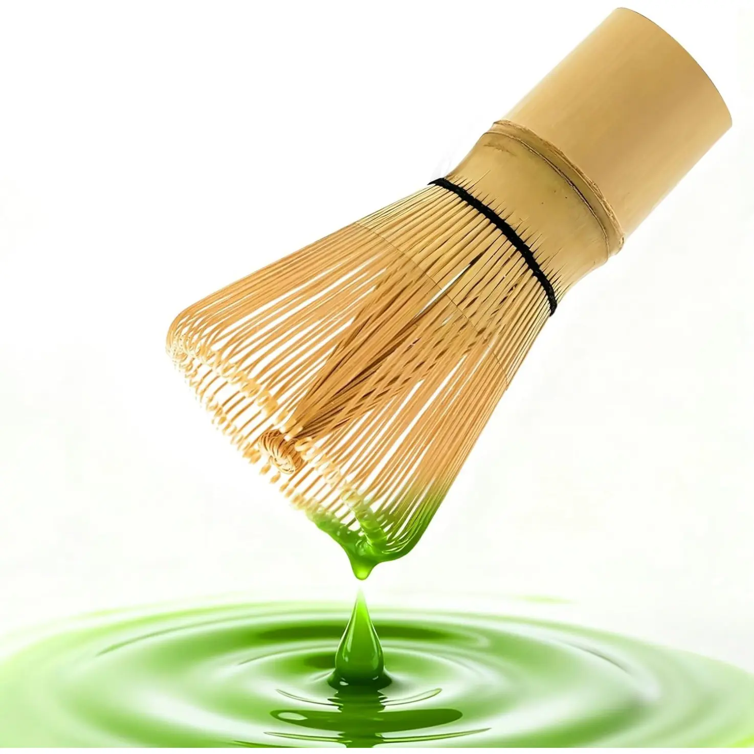 Traditional Japanese Matcha Whisk, 100-Prong Handcrafted Bamboo Chasen, Essential Tool for Ceremonial Grade Matcha Powder, Tea Whisk, Tea Making Tools