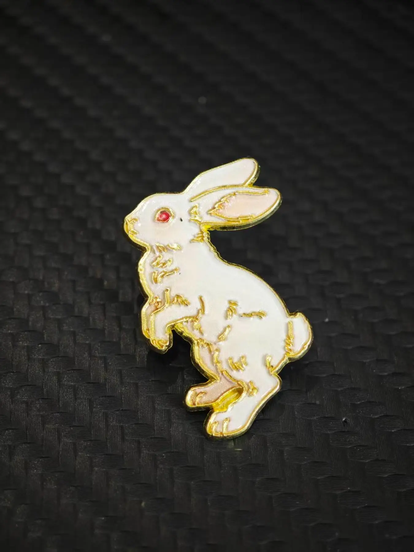 1Pcs 🐰 White Rabbit Brooch Pin | Red Eye Enamel Badge | Zodiac Animal Accessory | Cute Gift #RabbitPin #BunnyPin