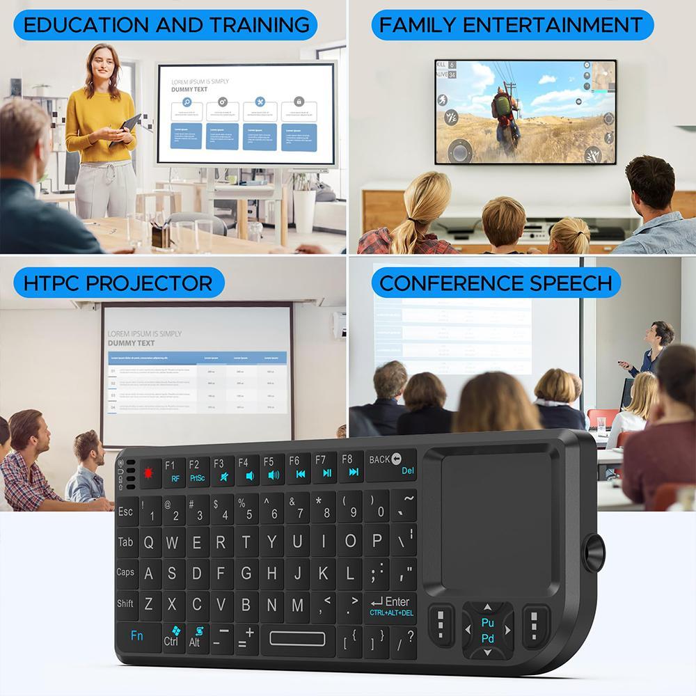 Mini Wireless Keyboard, Portable Rechargeable 2.4G Backlit Keyboard with Touchpad for PC, Mac and Smart TV, Multifunctional Keyboard #GLOBAL PICKS