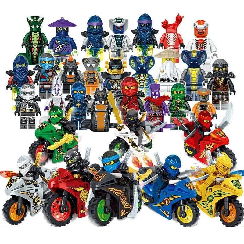 2026 new 24 Pieces Anime Characters Ninja Figures Garmadon Jay Lloyd Samukai Cole Harumi Ultra Violet Pyro Snake Building Blocks Kid Toys