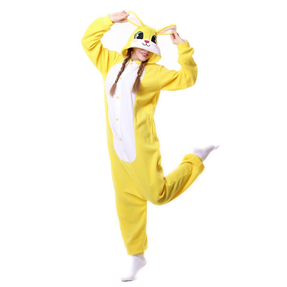 HKSNG Adult Animal Cute Purple Pink Bunny Rabbit Pajamas Cartoon Onesies Halloween Costumes Jumpsuits Christmas Gift Kigurumi