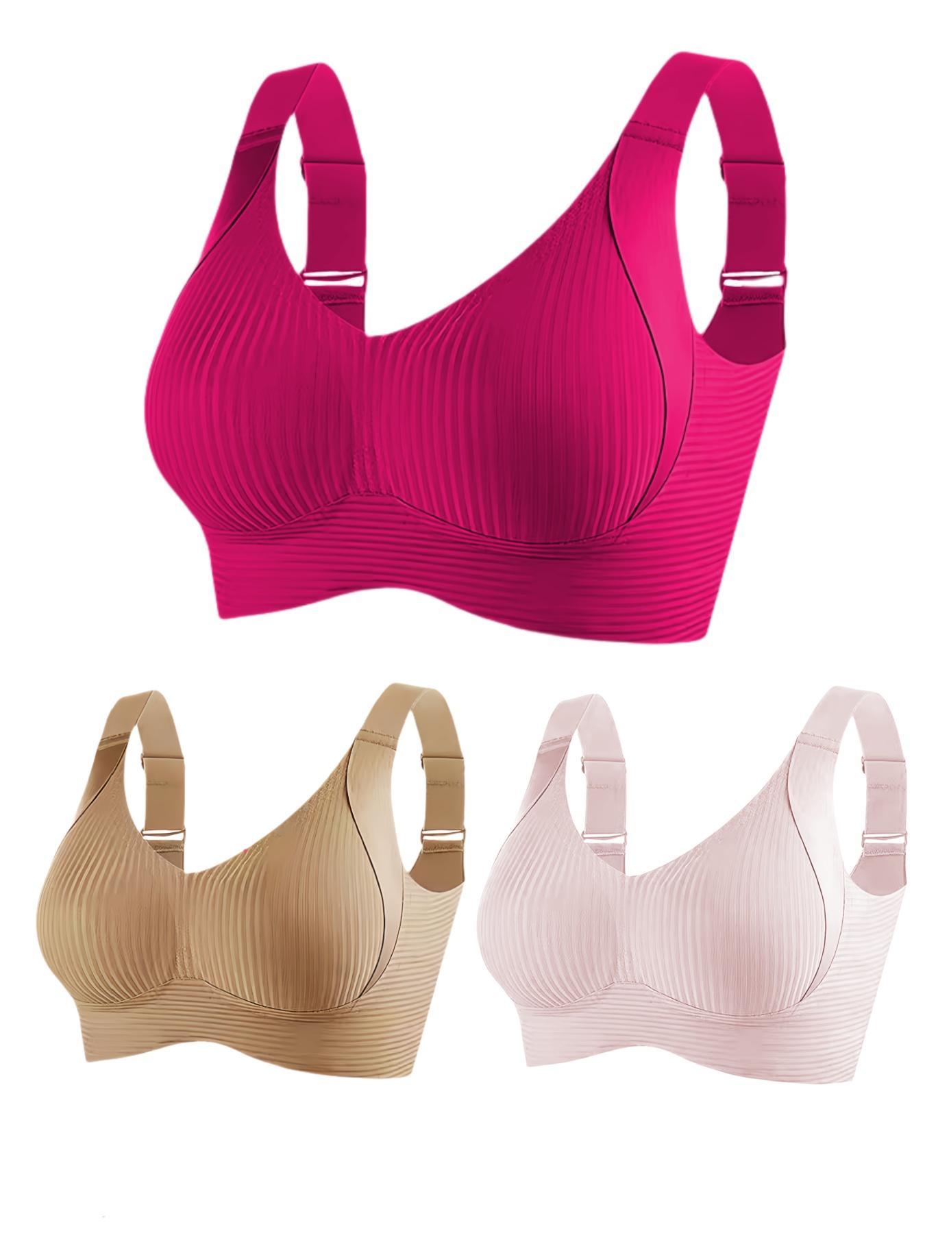 Women's Minimalist Solid Color Wireless Bra, Comfortable Breathable Seamless Push Up Bra, Softness Underwear for All Seasons, Soft Comfy Bra