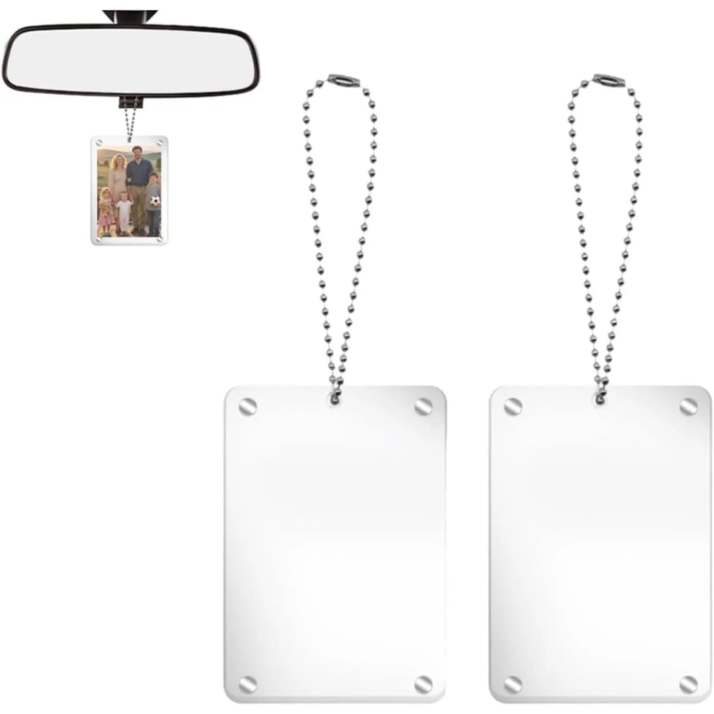 2 count   Picture Frame for Men Women,   Picture Holders, Transparent  Photo Holder Rear View Mirror Accessories for Gifts