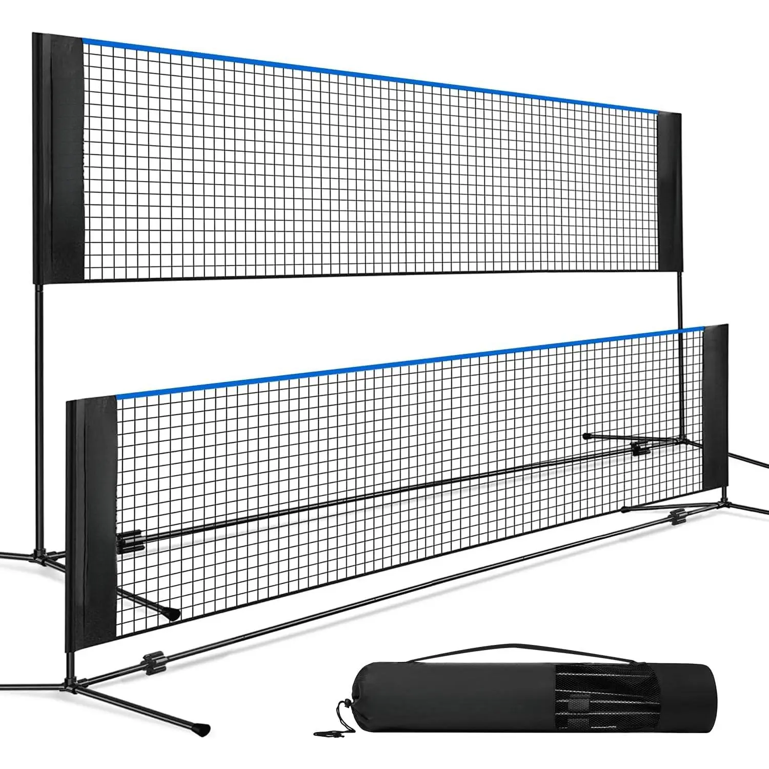 Height‑Adjustable Badminton Net, Adjustable Height Up to 5.1 Feet Portable Badminton Practice Net, Stable Easy‑Set‑Up Sports Net for Backyard Lawn, Beach, Gym Indoor and Outdoor Badminton Game Entertainment Activities