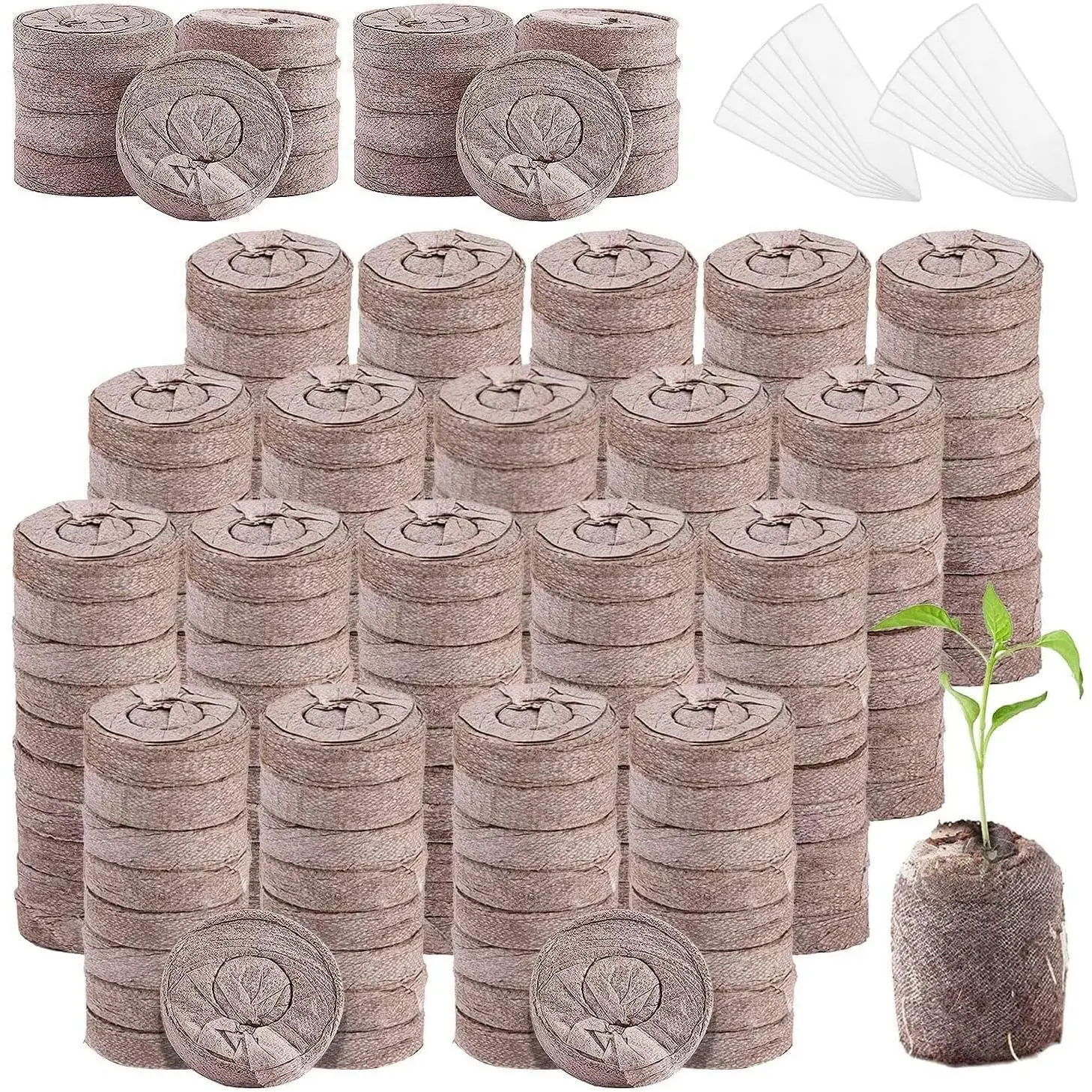 200 Pcs Peat Pellets - 30mm Seeds Starting Plugs, Compressed Coconut Fiber Soil Block, Plant Pods Bulk for Seedling Planting Bonsai, Herb Flower Vegetables, Organic Coco Coir Pellet Seed Starter Soil