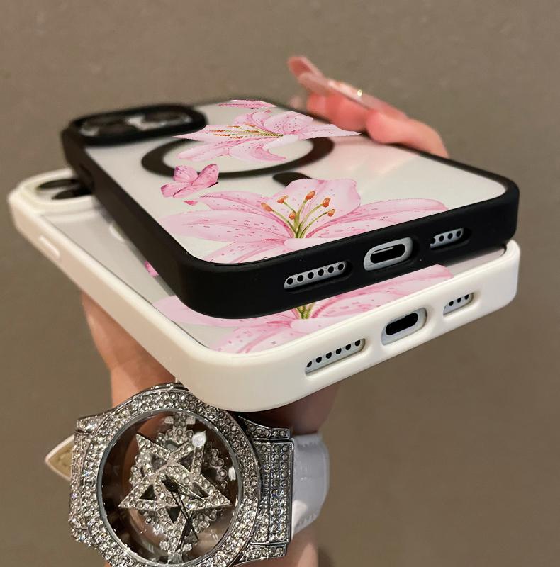 Premium Magnetic Case for iPhone11/12/13/14/15/16/promax Flowers and butterflies y2k cased MagSafe Ready, Anti-Fall, and Ultra-Thin Design | Perfect for Everyday Use