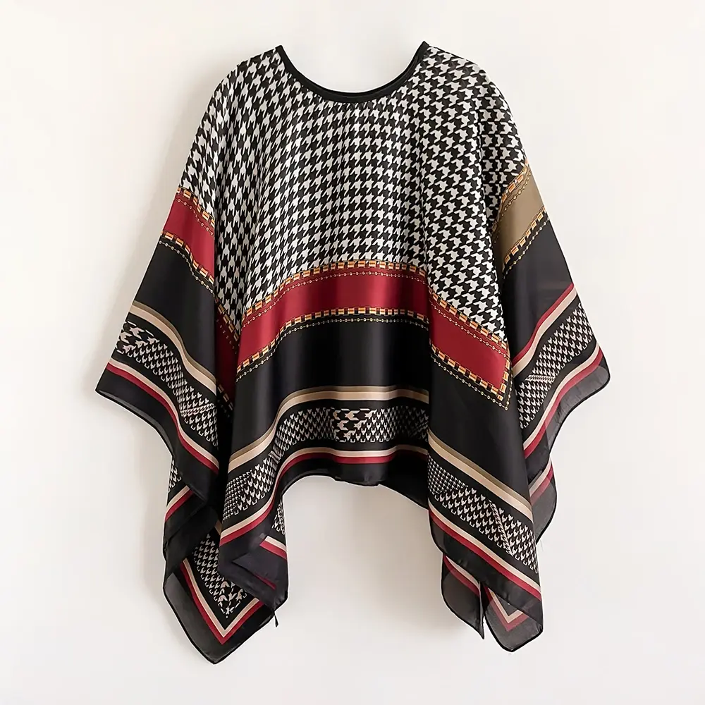 Women's Lightweight Sun Protection Poncho Shawl – Breathable UV Shield & Versatile Summer Layering Wrap