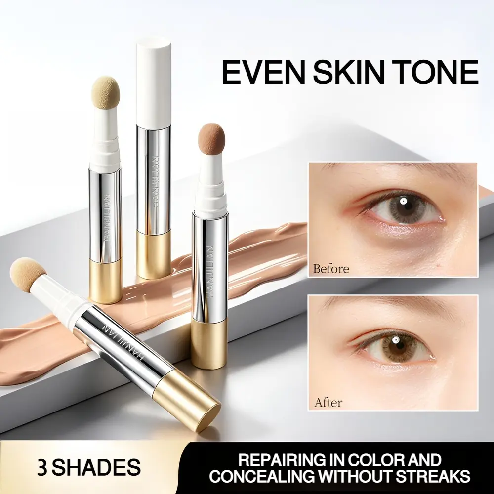Color Correcting Concealer Pen for Brightening Makeup and a Flawless Finish, Covers Dark Circles, Acne, and Fine Lines, Cosmetic, 1 Warm Skin Tone