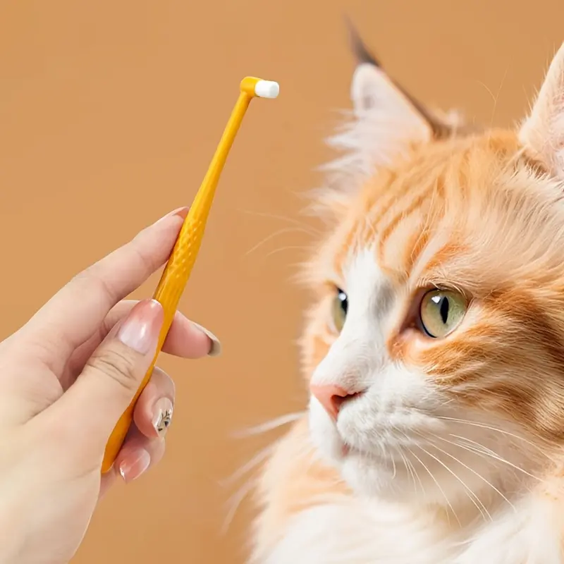 Pet Toothbrush for Cats and Dogs, Small Head with Soft Bristles for Teeth Cleaning, Freshens Breath and Eliminates Bad Odor, Oral Hygiene Dental Tool