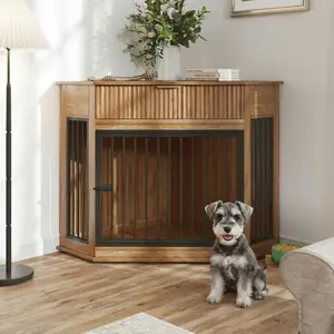 Space Saving Corner Dog Crate | Fits Perfectly Into Living Room Corner, Dual Use As Side Table Furniture Indoor Pet Kennel For Small Medium Large Dogs heavy duty dogcage cratetable house